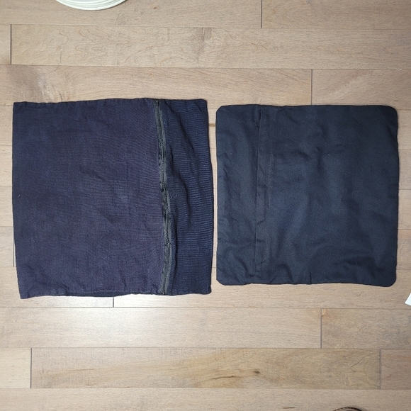 Set of 2 Handwoven black and blue square cushion covers - Picture 2 of 16